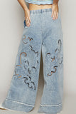 SALE POL:  VINTAGE CUT DESIGN TWILL WIDE LEG PANT