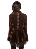 ADORE:  VELVET JACKET W/LACE/GROMMET TRIM