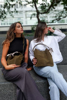 BC BAGS:  SUEDE BUCKET BAG