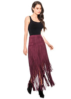 ADORE:  FAUX SUEDE FRINGE SKIRT
