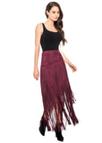 ADORE:  FAUX SUEDE FRINGE SKIRT