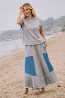 ODDI:  FRENCH TERRY DENIM MIXED SWEATPANTS