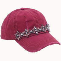OLIVE & PIQUE:  BEJEWELED GLITZ DISTRESSED CAP