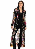 ADORE:  LONG DENIM EMBROIDERED DUSTER JKT