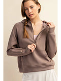RAE MODE:  1/4 ZIP HOODIE JACKET