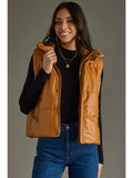 PANACHE:  FAUX LEATHER SHORT VEST