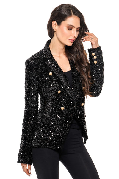 ADORE:  SEQUIN DOUBLE BREASTED BLAZER