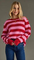 PANACHE:  STRIPE CREW SWEATER