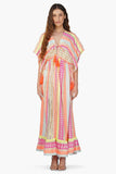 AMERICA & BEYOND:  FLUORESCENT STRIPE MAXI DRESS