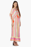 AMERICA & BEYOND:  FLUORESCENT STRIPE MAXI DRESS