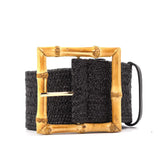 BC BAGS:  SQ BAMBOO BUCKLE WOVEN BELT