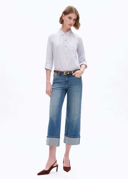 BAYEAS:  LOW RISE RELAXED CROP CUFF JEAN