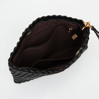 PORTS:  BRAIDED FAUX LEATHER CLUTCH