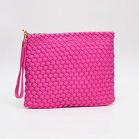 PORTS:  BRAIDED FAUX LEATHER CLUTCH