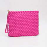 PORTS:  BRAIDED FAUX LEATHER CLUTCH
