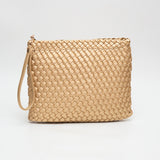PORTS:  BRAIDED FAUX LEATHER CLUTCH