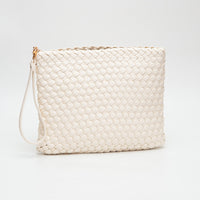PORTS:  BRAIDED FAUX LEATHER CLUTCH