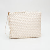 PORTS:  BRAIDED FAUX LEATHER CLUTCH