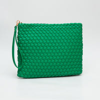 PORTS:  BRAIDED FAUX LEATHER CLUTCH