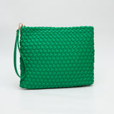PORTS:  BRAIDED FAUX LEATHER CLUTCH