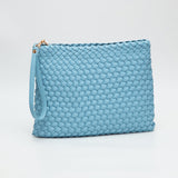 PORTS:  BRAIDED FAUX LEATHER CLUTCH