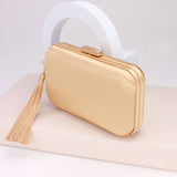 PORTS:  SATIN CLUTCH/XBODY W/TASSEL