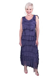 TEES BY TINA:  ALEENA SILK MAXI RUFFLE DRESS