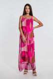 TEES BY TINA:  MARLA FUNKY GEO SILK MAXI DRESS