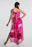 TEES BY TINA:  MARLA FUNKY GEO SILK MAXI DRESS
