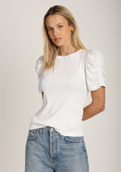DYLAN:  EMMA RIB TEE W/SMOCK SLEEVE