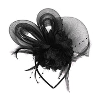FASCINATORS PORTS:  BOW FEATHER MESH FASCINATOR