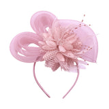 FASCINATORS PORTS:  BOW FEATHER MESH FASCINATOR