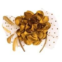 PORTS:  PEARL FLOWER VEIL FASCINATOR
