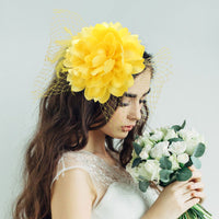 FASCINATORS PORTS:  FLOWER VEIL FASCINATOR