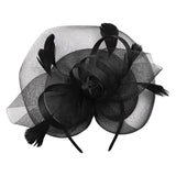 FASCINATORS PORTS:  SATIN BUD FEATHER FASCINATOR