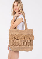 PORTS:  RUFFLE CROCHET TOTE BAG