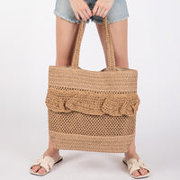 PORTS:  RUFFLE CROCHET TOTE BAG
