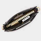PORTS:  QUILTED SHINY PUFFER XBODY BAG
