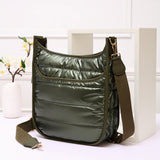 PORTS:  QUILTED SHINY PUFFER XBODY BAG