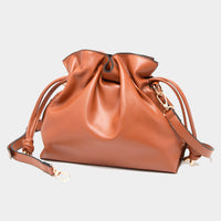 PORTS BAGS!:  SOLID FAUX LEATHER BUCKET BAG