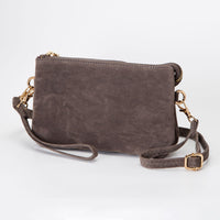 PORTS:  FAUX SUEDE XBODY/CLUTCH