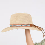 PORTS:  WOVEN BOHO BAND SUN HAT