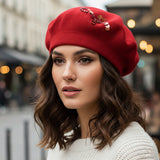 PORTS:  SEQUIN RHINESTONE BERET