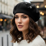 PORTS:  SEQUIN RHINESTONE BERET