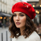 PORTS:  SEQUIN RHINESTONE BERET