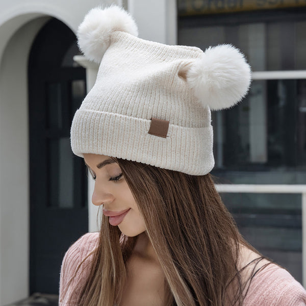 PORTS:  2 POM BEANIE HAT