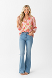 NU VINTAGE:  LGT COTTON FLORAL SHIRT
