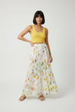 NU VINTAGE:  PASTEL PIECEWORK FLORAL SKIRT