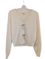 SKIES ARE BLUE:  RIBBON TRIM PUFF SLV SWEATER