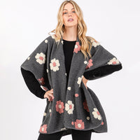 PORTS:  FLEECE FLOWER PONCHO